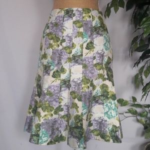 Fishtail skirt sz 0 purple green knee Length